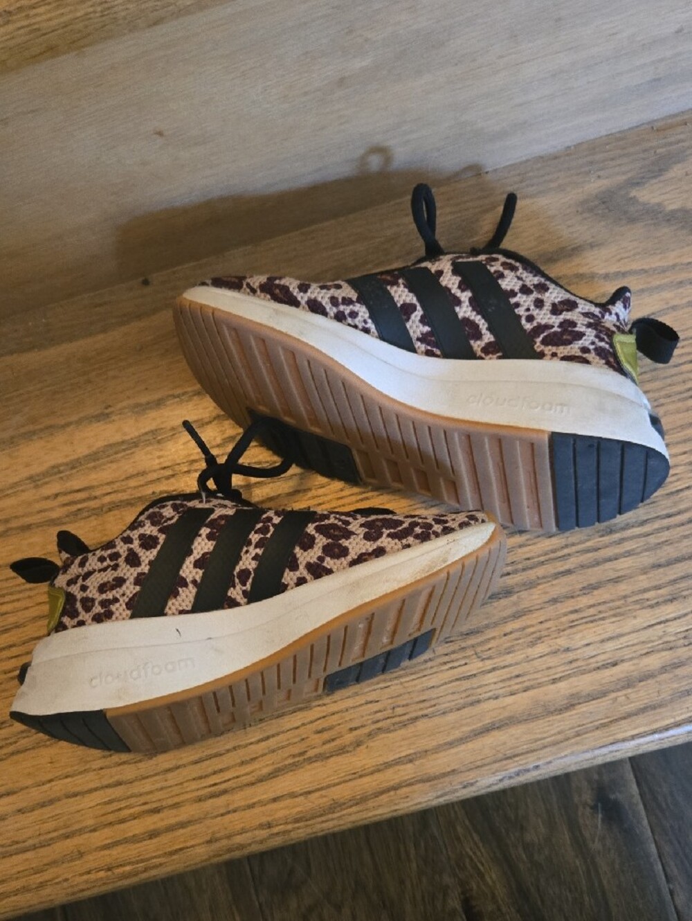 adidas Kids Leopard Print Sneakers - Black & Brown, 11, GUC - Picture 4 of 8